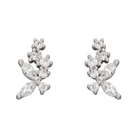 Flower Cubic Zirconia Stud Earrings