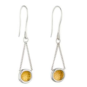 Hammered Disc Earrings with Yellow Gold Detail