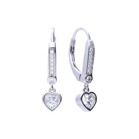 Diamonfire Hoop Earrings with Heart Detail