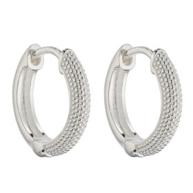 Micro Bead Textured Hoop Earrings 13mm