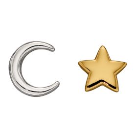 Moon and Star Stud Earrings