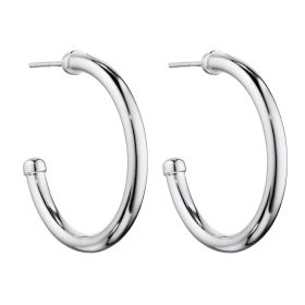 Large Tube 3/4 Hoop Earrings 30mm