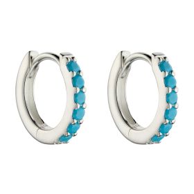 Turquoise Crystal Hoop Earrings