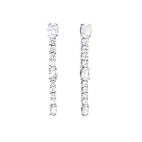 Diamonfire Oval and Round Zirconia Drop Earrings 