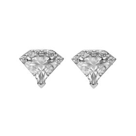 Diamonfire Diamond Shaped Zirconia Stud Earrings