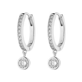 Diamonfire Pave Zirconia Assembled Hoop Earrings