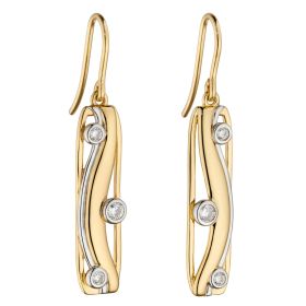 Fiorelli Soft Rectangular Drop Earrings with Cubic Zirconia