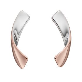 Fiorelli Ribbon Stud Earrings with Rose Gold Plating