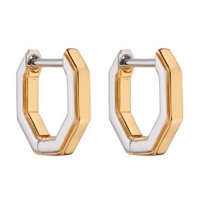 Fiorelli Layered Octagon Hoop Earrings with Yellow Gold Plating