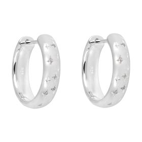 Starry Night Hoop Earrings with Cubic Zirconia