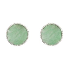 Amazonite Comfort Medallion Stud Earrings