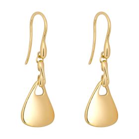 Yellow Gold Plated Sensory Organic Drop Earrings