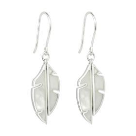 Split Leaf Drop Earrings with Mother of Pearl