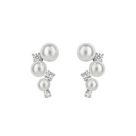 Diamonfire Shell Pearl Bubble Stud Earrings