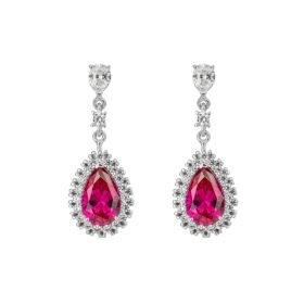 Diamonfire Red Diamonfire Zirconia Pave Earrings