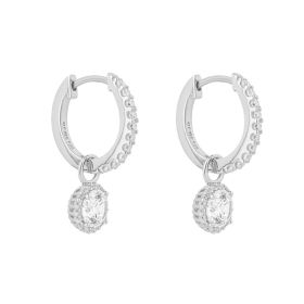 Diamonfire Round Zirconia Assembled Hoop Earrings