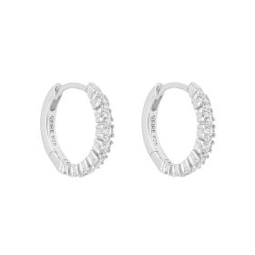 Diamonfire Dainty Pave Set Cluster Hoop Earrings 