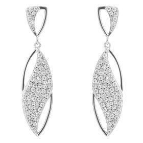 Fiorelli Navette Drop Earrings with Pave Cubic Zirconia Wave