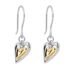 Fiorelli Organic Heart Earrings with Yellow Gold Plating