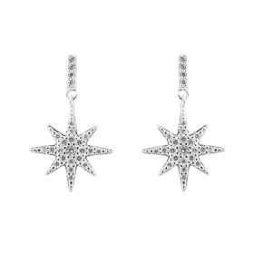 Starburst Drop Earrings with Pave Cubic Zirconia