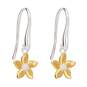 Jasmine Flower Drop Earrings with Yellow Gold Plating