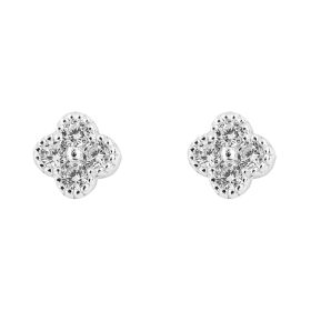 Flower Stud Earrings with Cubic Zirconia