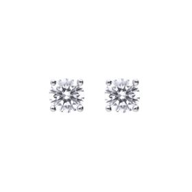 Diamonfire 4mm Four Claw Solitaire Diamonfire Zirconia Stud Earrings 