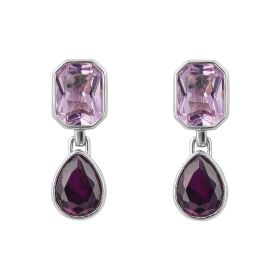 Fiorelli Octagon and Teardrop Shaped Drop Earrings with Amethyst Crystal