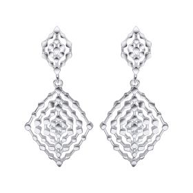 Geometrical Lace Textured Drop Earrings