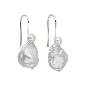 Double Pearl Drop Earrings