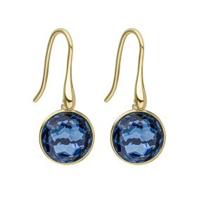 Rose Cut Montana Blue Crystal Drop Earrings