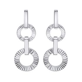 Diamond Cut Circle Drop Earrings