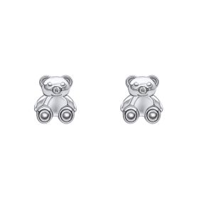 Teddy Bear Stud Earrings with Diamond