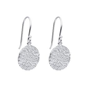 Ripple Texture Round Disc Drop Earrings