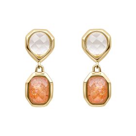 Fiorelli Sunstone and Quartz Drop Earrings