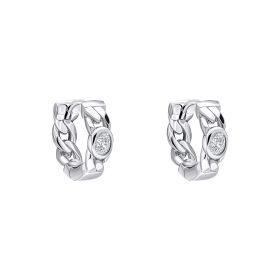 Fiorelli Curb Chain Hoop Earrings with Cubic Zirconia