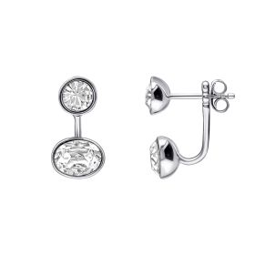 Fiorelli Front and Back Earrings with Oval and Round Crystal Shapes