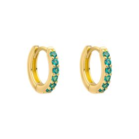 Green Crystal Hoop Earrings