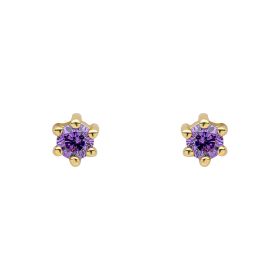 3mm Amethyst Crystal Stud Earrings