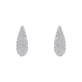 Channel Set Droplet Stud Earrings