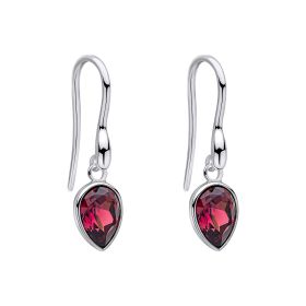 Pear Shape Amethyst Crystal Drop Earrings