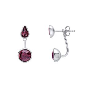 Fiorelli Front and Back Earrings with Pear and Round Crystal Shapes