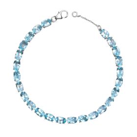 Blue Topaz Tennis Bracelet in 9ct Gold