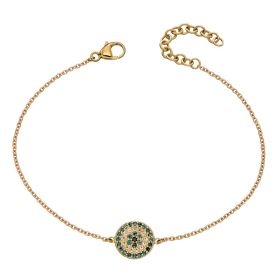 Evil Eye Bracelet with Semi-Precious Stones in 9ct Gold