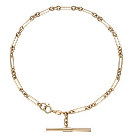 T-Bar Chain Bracelet in 9ct Gold