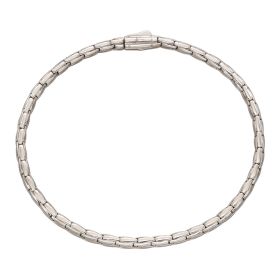 Textured Tubular Bracelet in White Gold