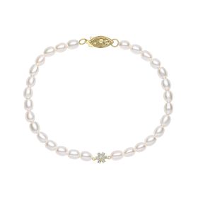 Seed Pearl and Flower Bracelet in 9ct Gold