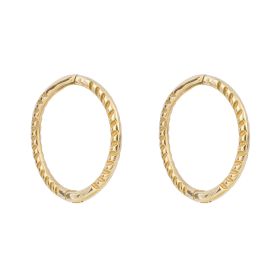 Rope Effect Hoop Earrings in 9ct Yellow Gold