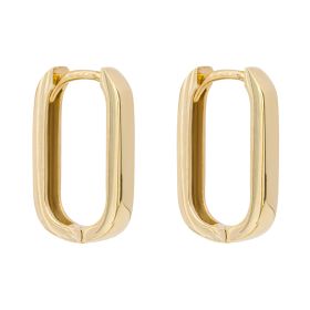 U Shape Hoop Earrings in 9ct Yellow Gold