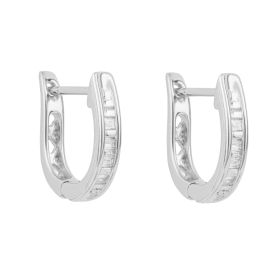 Baguette Diamond Hoop Earrings in 9ct Gold